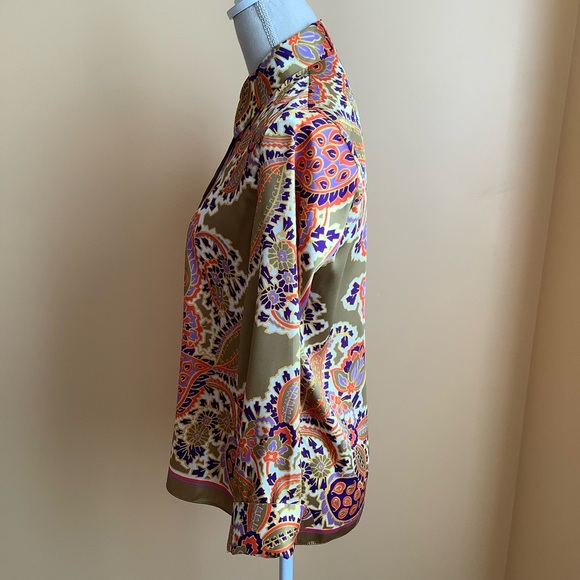 ZARA Multicolour Paisley Print Blouse Size M - Picture 4 of 13